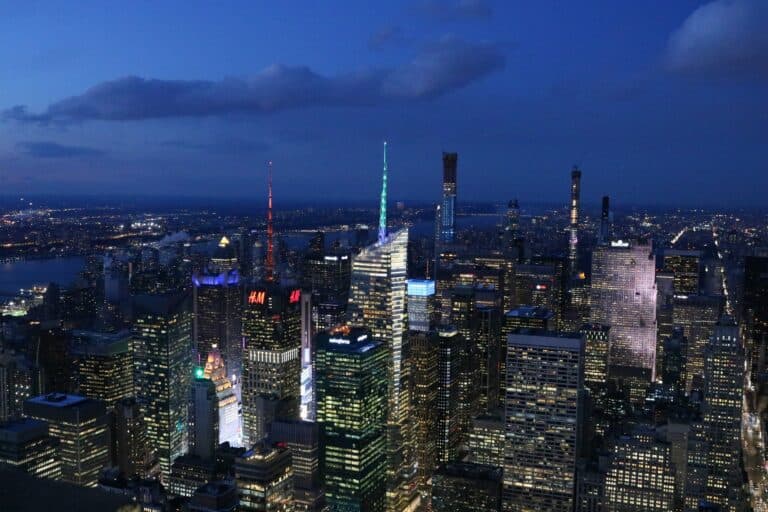 New York di notte dal Empire State building